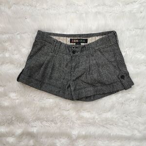 ZENANA WOMENS WOOL BLEND CUFFED HEM PLEATED FRONT SHORTS SIZE SMALL